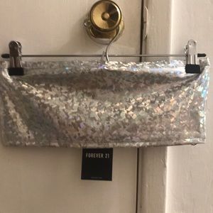 Silver Holographic Tube Top